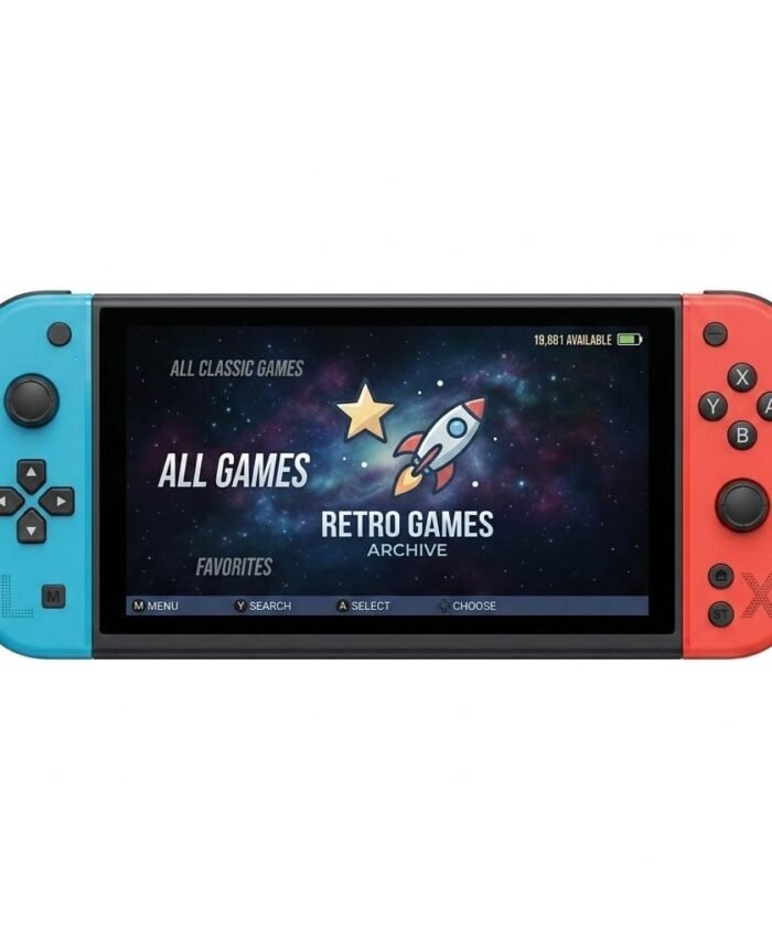 Cubonic GameOrbit G90 7 Inch Full HD Screen Video Game 21+ Emulator Professional Game Chip 64Gb Pre-Loaded Wireless Gaming Controller Handheld Console