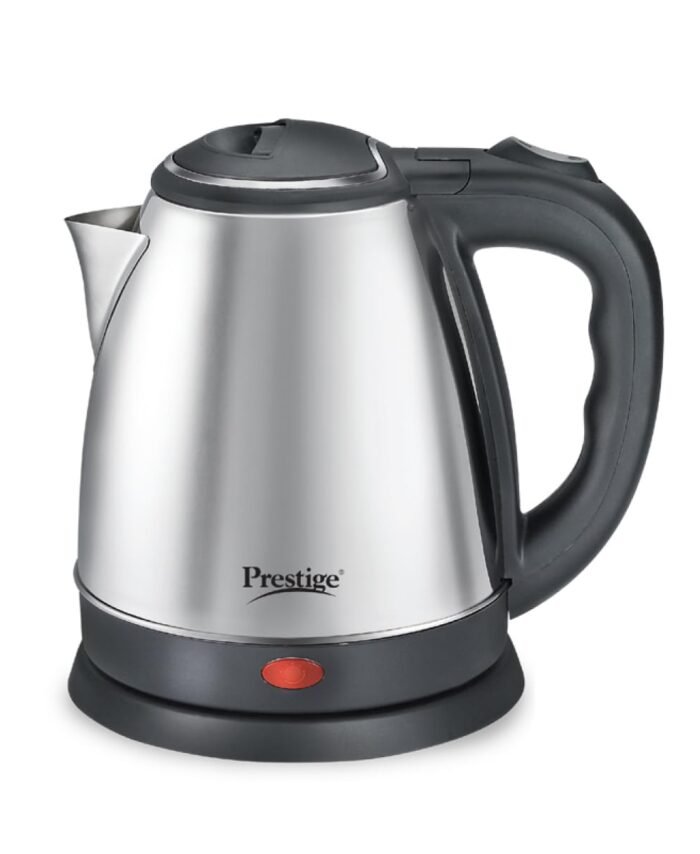 Prestige 1.5L PKOSS Stainless Steel Electric Kettle | 1350 Watts| Elegant Design | Cool-touch Handle and Lid | Automatic Cut-Off and Single-Touch Lid Locking | Black | 1Y Warranty | ISI Certified
