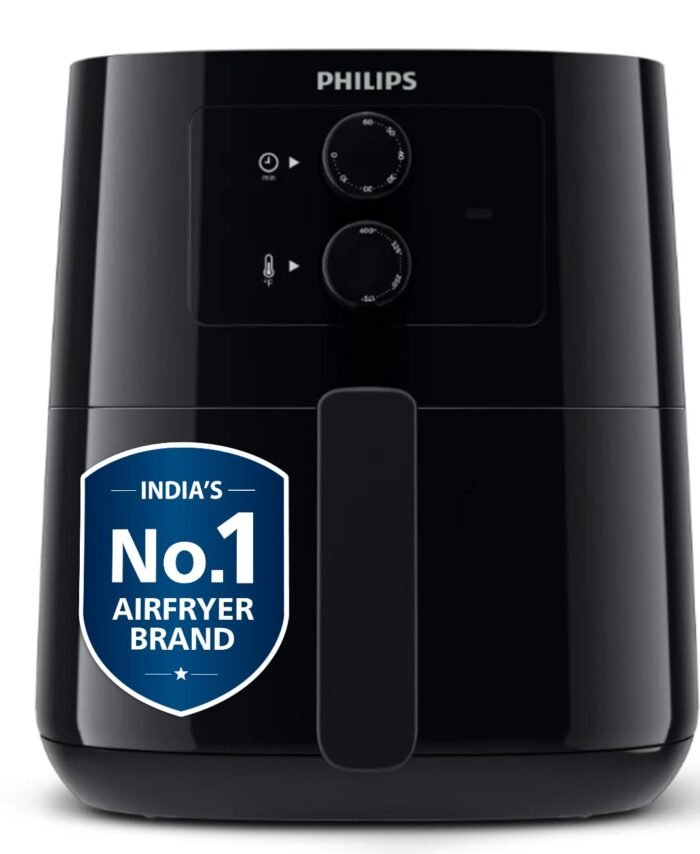 PHILIPS Air fryer for Home, 4.1 Liter, with RapidAir Technology (Black), with additional 1 Yr Warranty by Philips, uses up to 90% less fat (HD9200/90)