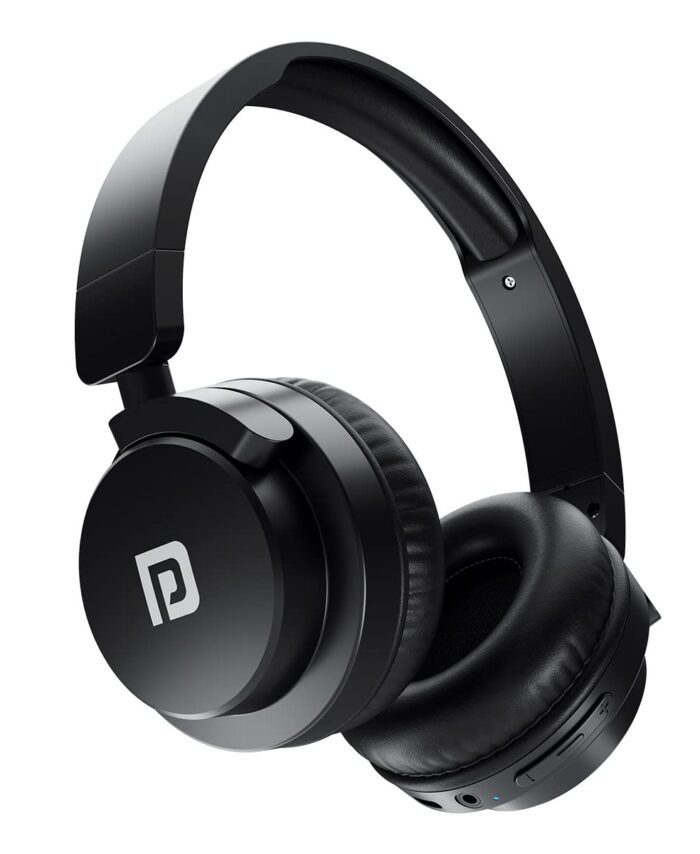 Portronics Muffs M2 Bluetooth Headphones On Ear with Upto 40 Hrs Playtime, 40mm Dynamic Drivers, AUX 3.5mm, Powerful Bass, Laptop & PC Support, Type C Charging Port, Foldable Design(Black)