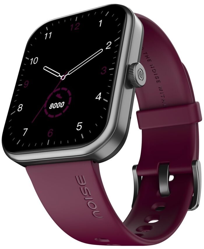 Noise Pulse 2 Max 1.85" Display, Bluetooth Calling Smart Watch, 10 Days Battery, 550 NITS Brightness, Smart DND, 100 Sports Modes, Smartwatch for Men and Women (Deep Wine)