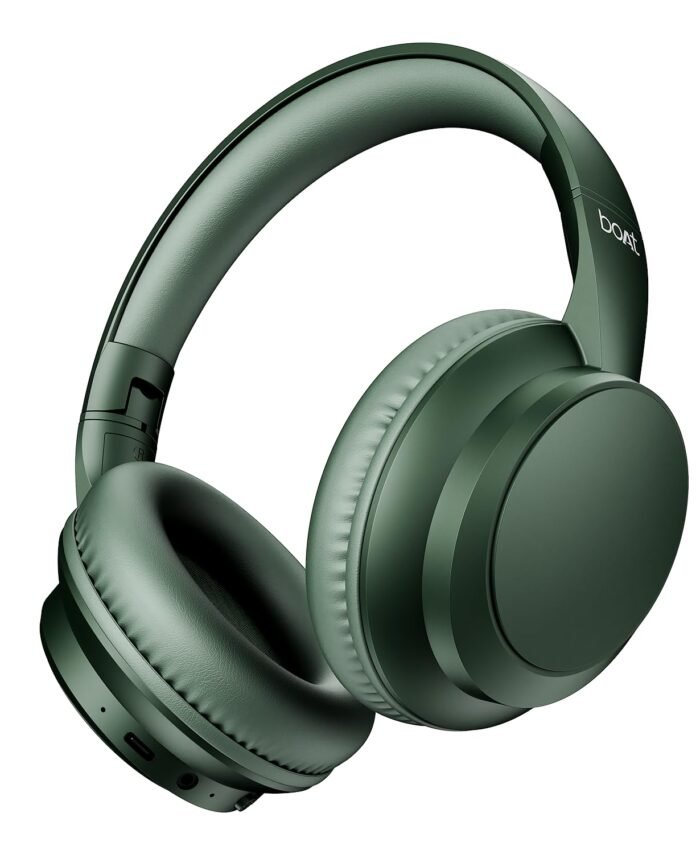 Boat Rockerz 371, 40mm Drivers, 50hrs Battery, 60ms Low Latency, ENx Tech, BT v5.4, Foldable Cups, Voice Assistant, Bluetooth Headphones, Wireless Headphone with Mic (Sage Green)