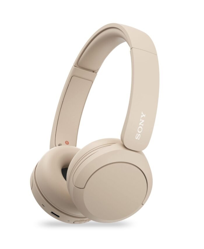 Sony WH-CH520 Wireless Bluetooth Headphones on Ear with Mic, Up to 50Hrs Battery, Quick Charge, DSEE Upscale, Multipoint Connectivity, Voice Assistant, Customized EQ-Beige
