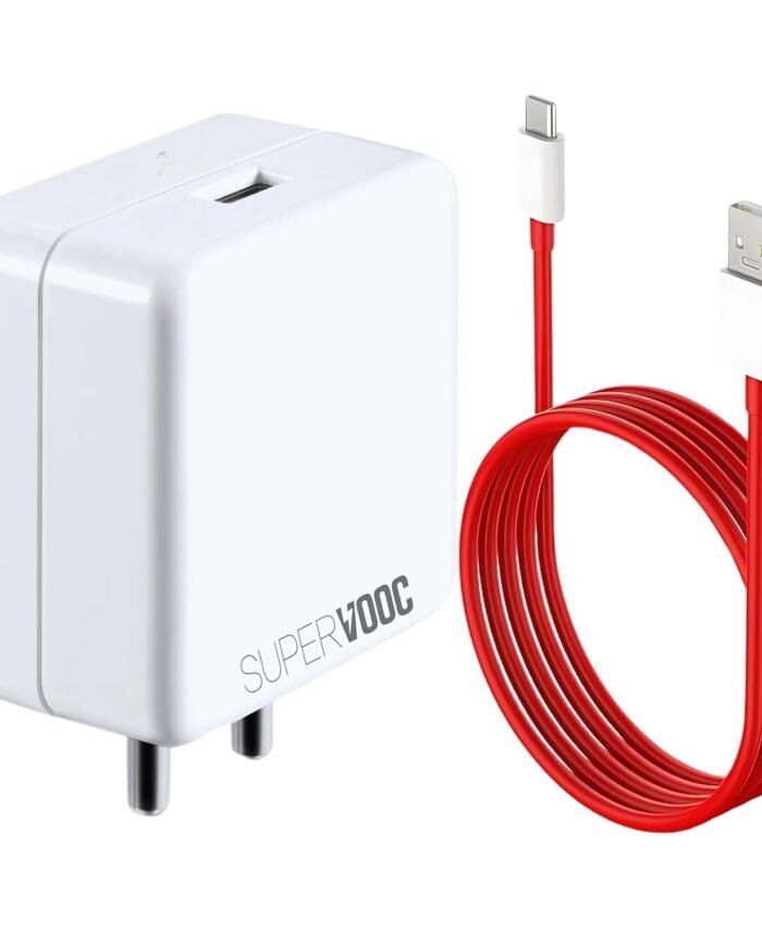 80W SUPERVOOC Fast Charger with Type-C Cable | 80W USB Charger for OnePlus, Realme, Oppo, Redmi, Xiaomi, Poco, iQOO, Samsung & More | Supports Dart, Dash, Warp, Vooc, SuperVooc, QC 3.0 Charge (Combo)