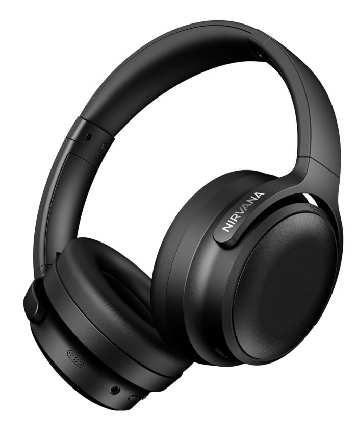 boAt Nirvana Eutopia 2 ANC, (~45dB) Adaptive Hybrid ANC, 80H Playtime, 3D Spatial Audio, Dual Drivers, Hi-Res Ldac, ASAP™ Charge, AI-ENx™ and Adaptive Fit Wireless Bluetooth Headphones (Cosmic Black)
