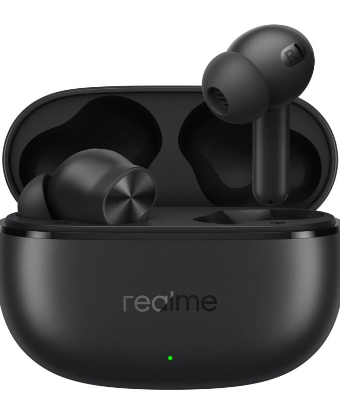 realme Buds T200x True Wireless Earbuds with 12.4mm Dynamic Bass Drivers, 25 dB ANC, Quad Mic, 45ms Latency, Upto 48 Hrs Playback, Fast Charge, IP55 Rated, BT 5.4 (Pure Black)