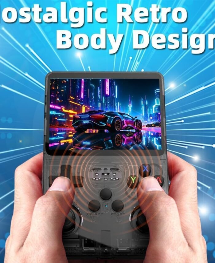 RETROGOODS Handheld Gaming Console – 3.5" IPS Display, RK3326 Quad-Core 3200mAh Rechargeable Battery, Portable Classic Video Game Player