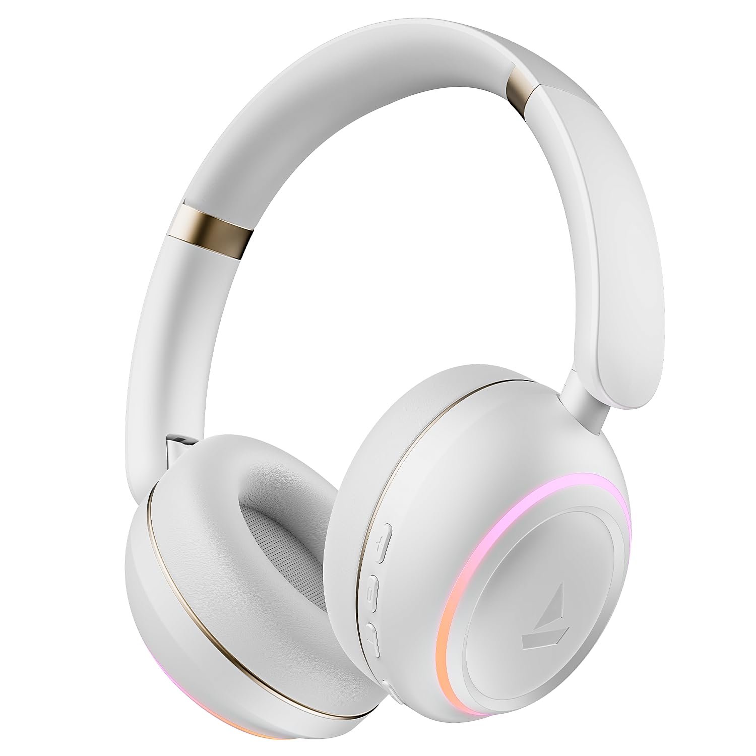 boAt Rockerz 480, RGB LEDs,6 Light Modes, 40mm Drivers,Beast Mode, 60H Battery, ENx Tech, Stream Ad Free Music via App Support, Bluetooth Headphones, Wireless Over Ear Headphone with Mic (White Sabre)