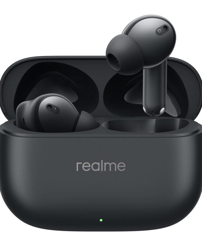 realme Buds T310 True Wireless in-Ear Earbuds with 46dB Hybrid ANC, 360° Spatial Audio, 12.4mm Dynamic Bass Driver, Upto 40Hrs Battery and Fast Charging (Vibrant Black)