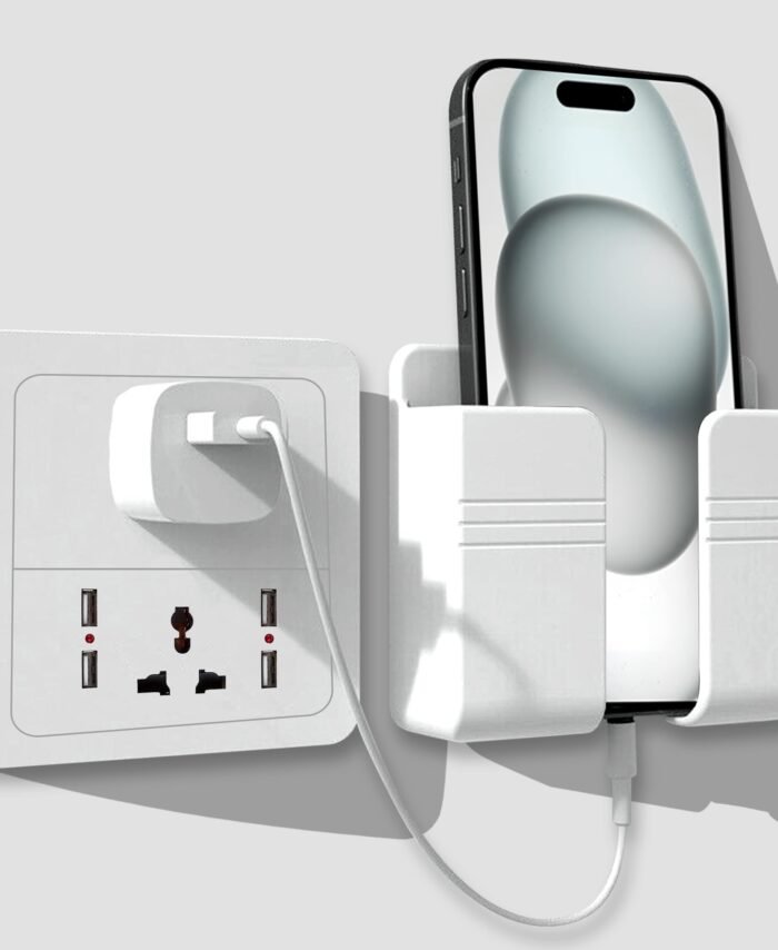 Tensea ABS Mobile Phone Charging Stand,Multi-Functional Storage Holder,Bedside Fixed Rack,Bedroom,Office Accessories,Acrylonitrile Butadiene Styrene,White 01,Portable Electronic Devices,9.9x3x8.6 cm