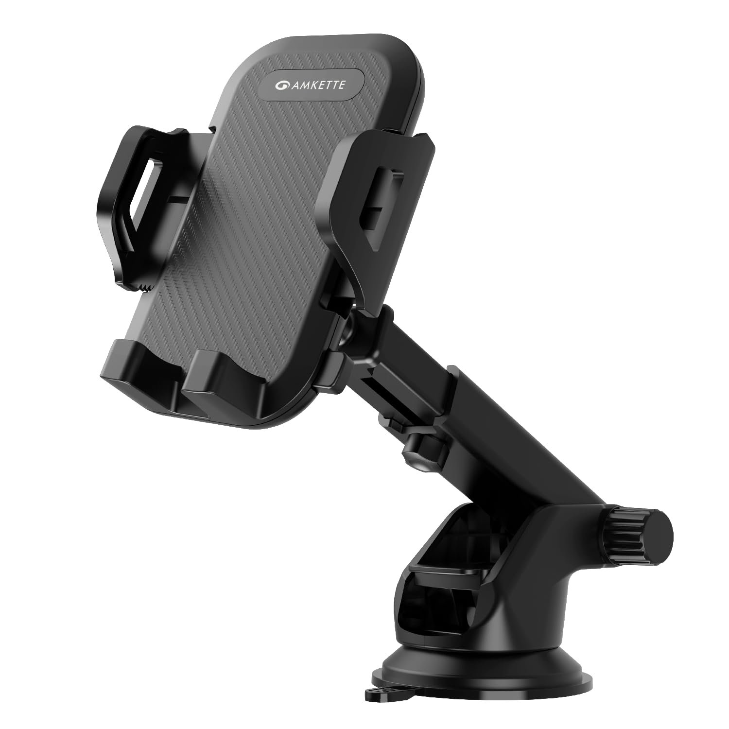 Amkette iGrip Drive Telescopic Car Mobile Holder for Dashboard, Mobiles Holder for car Dashboard, with 360 Rotation, One -Touch Release Adjustable Mount with Strong Suction Cup,Durable Mobile Stand