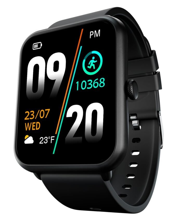 Fire-Boltt Ninja Call Pro Plus Bluetooth Calling Smart Watch, 1.83″ HD Display, AI Voice Assistant, 120+ Sports Modes, IP67 Waterproof, SpO2 & Heart Rate Monitor Smartwatch for Men & Women - Black