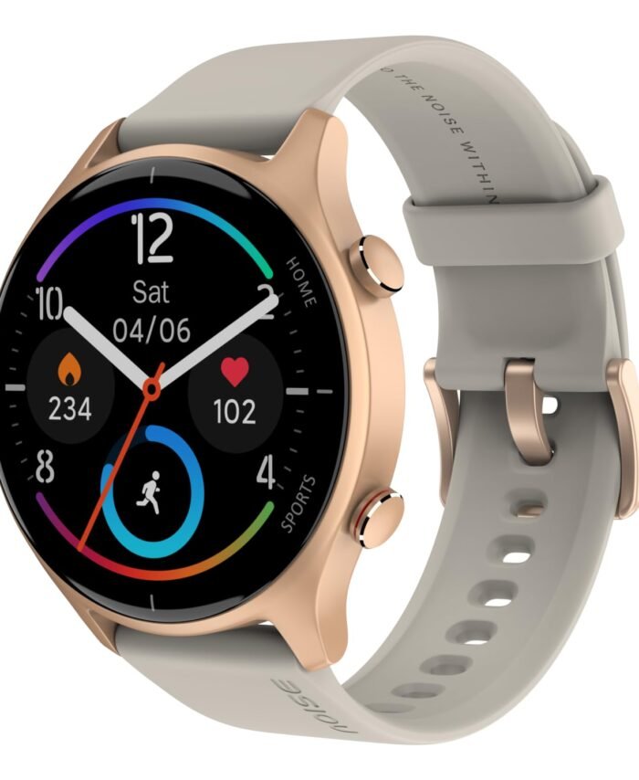 Noise Twist Round dial Smart Watch with Bluetooth Calling, 1.38" TFT Display, up-to 7 Days Battery, 100+ Watch Faces, IP68, Heart Rate Monitor, Sleep Tracking (Blush Beige)