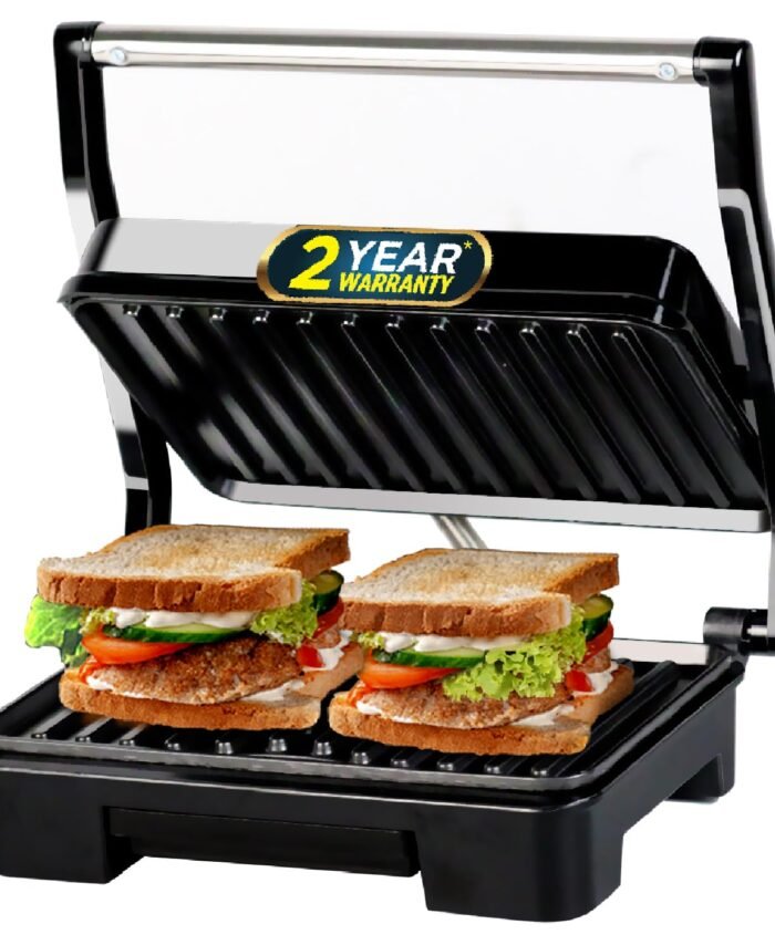 iBELL SM1515 Sandwich Maker with Floating Hinges, 850 Watt, Panini/Grill/Toast (Black)