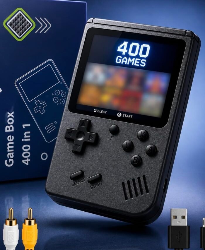 YGM® Rechargeable Pocket Video Game Console for Kids 400-in-1 Retro Handheld Gaming Device with Built-in Classic Games, TV Output Support (Any Available Colour)