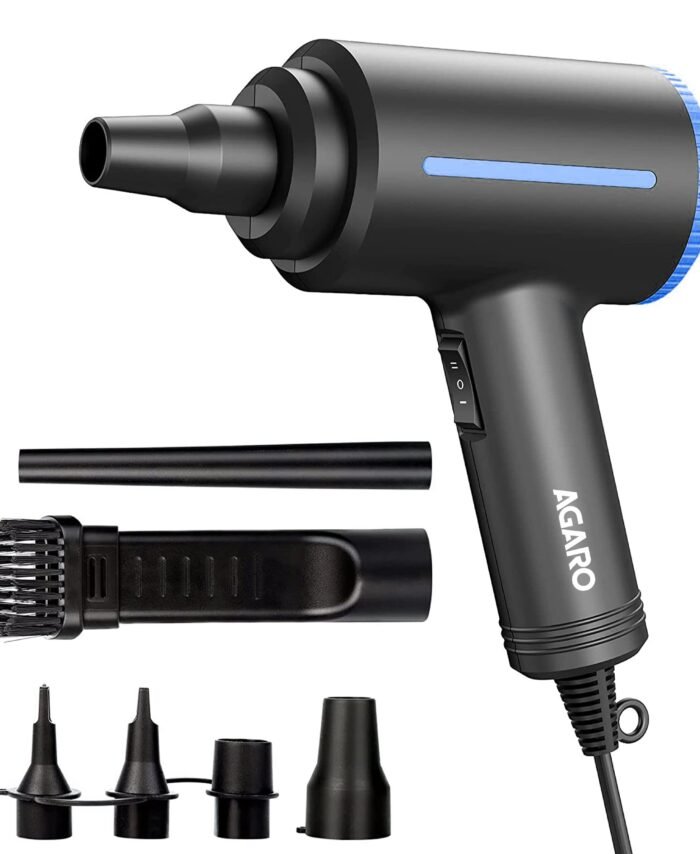 AGARO Compressed Air Duster,Air Blower, Powerful 48000 RPM, Variable Speed, Copper Motor, Air Spray/Blower for Electronics & Inflatables, Dust Cleaner for Computer, Laptop, Home, Car & Office, AD1719
