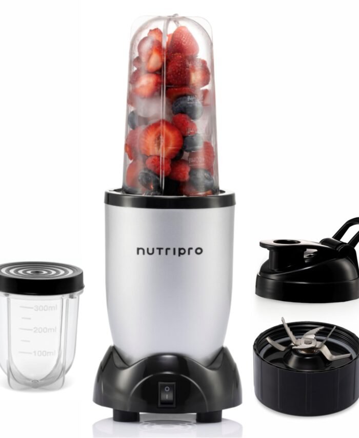 NutriPro Juicer Mixer Grinder - Smoothie Maker - 500 Watts (2 Jars & 1 Blade, Silver) - 2 Year Warranty