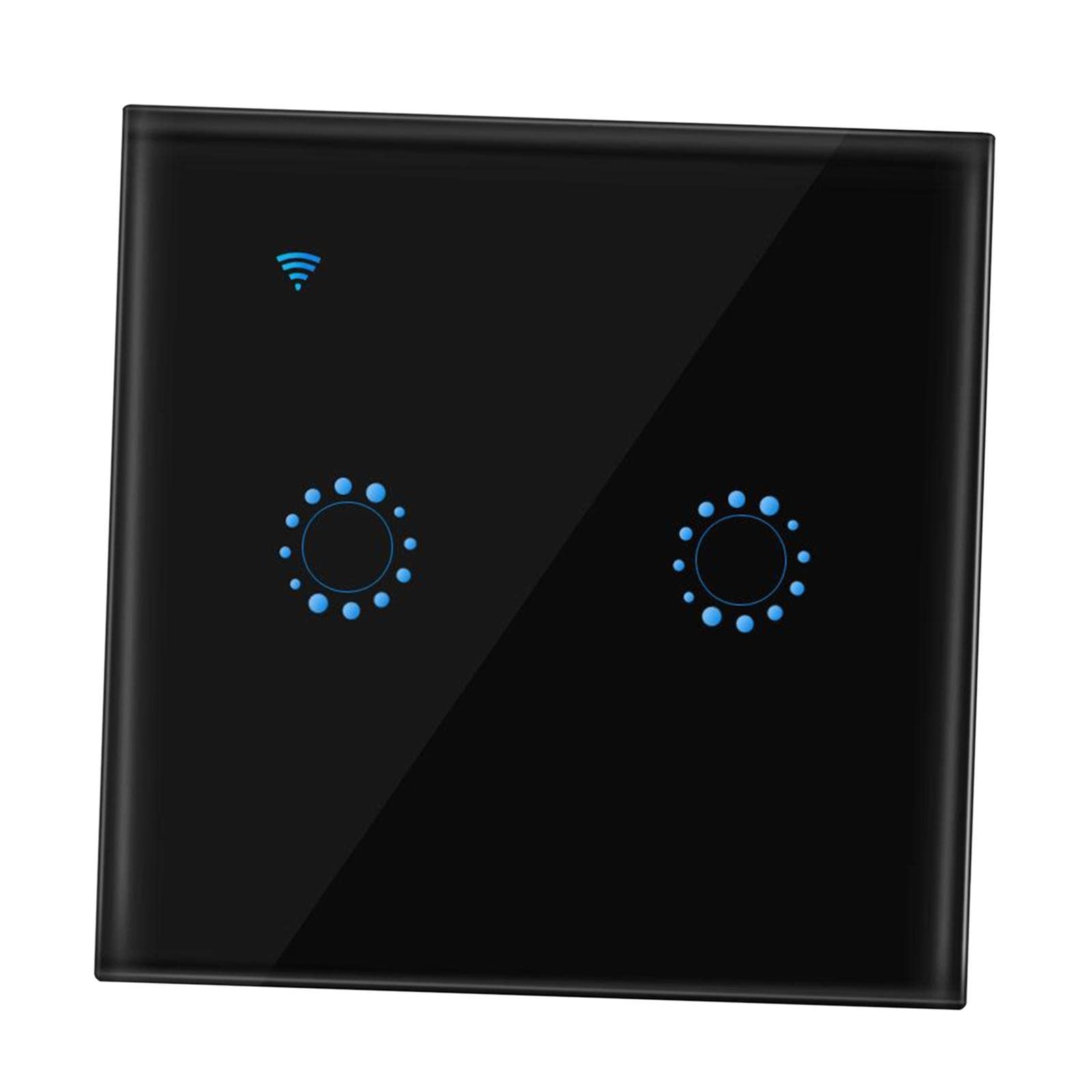 Luxury WiFi Wall Touch Home LED Light Smart Switch Remote Control 2 Gang
