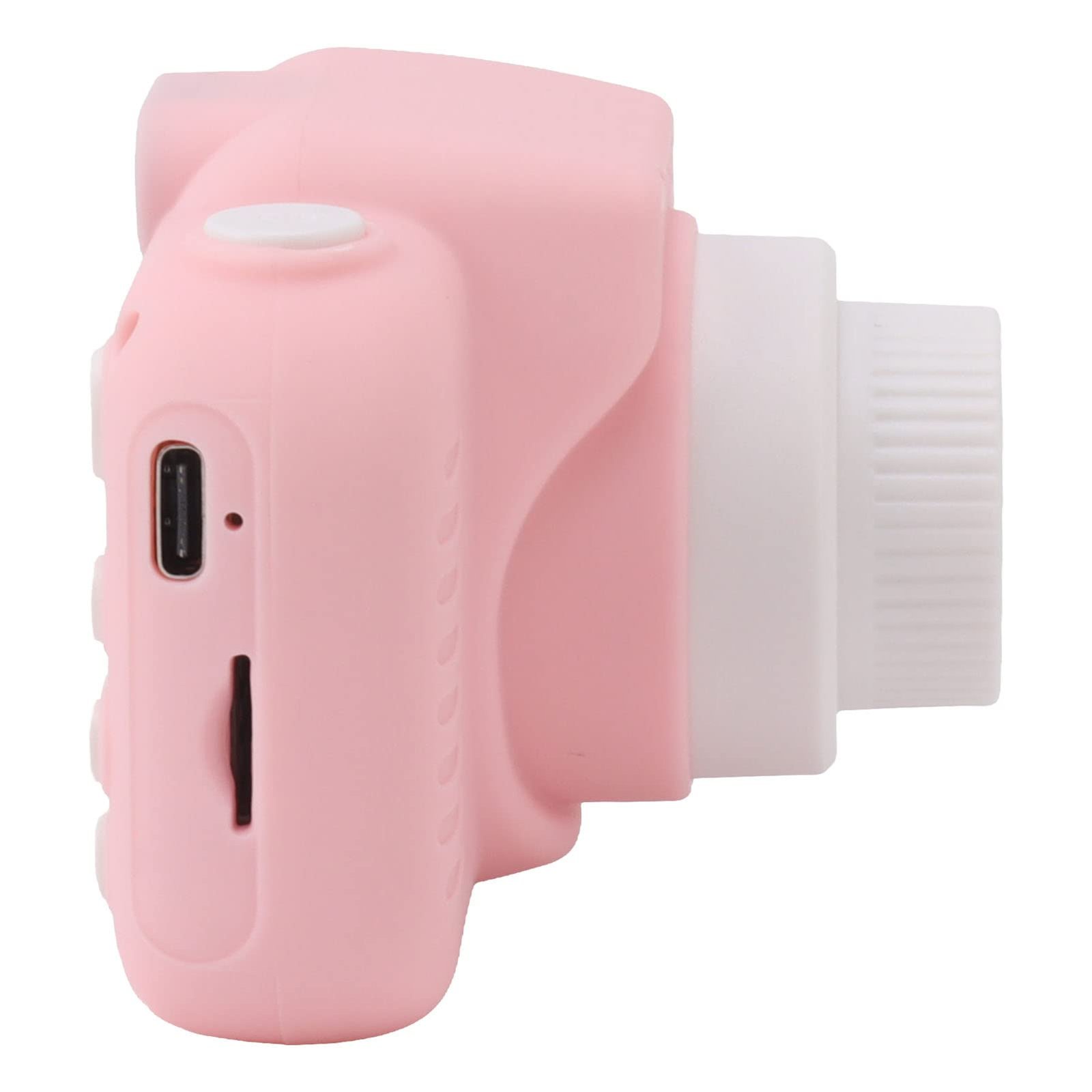 Kids Digital Camera, 8X Zoom 1080P Camcorder Toy Dual Lens High Definition for Travel (Pink)