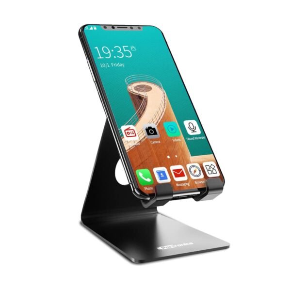 MODESK Universal Mobile Holder Stand with Metal Body, Anti Skid Design, Light Weight for All Smartphones, Tablets, Kindle, iPad(Black)