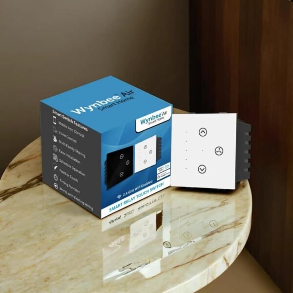 Air FAN Relay Wifi Smart Touch Switch With Fan Module & Fan Speed Control, No Hub Required, Retrofit, Compatible with Alexa, Google Home & Smart Home App (White)