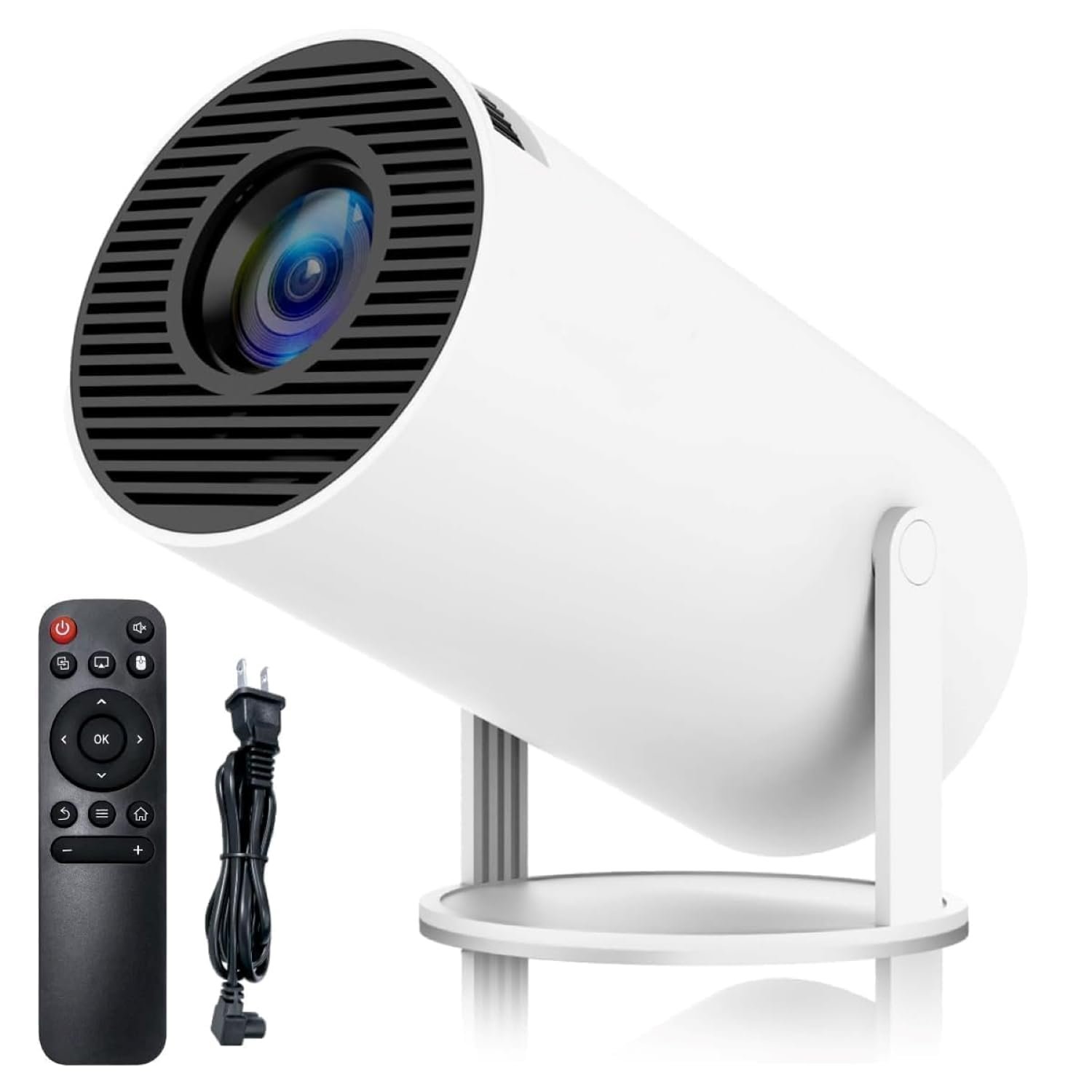 Smart Android 11 HD Projector | Native 1080P Support with 4K Decoding | 180° Rotatable Stand, Auto Keystone Correction | Home Theater for Mobile, TV Stick & Laptop