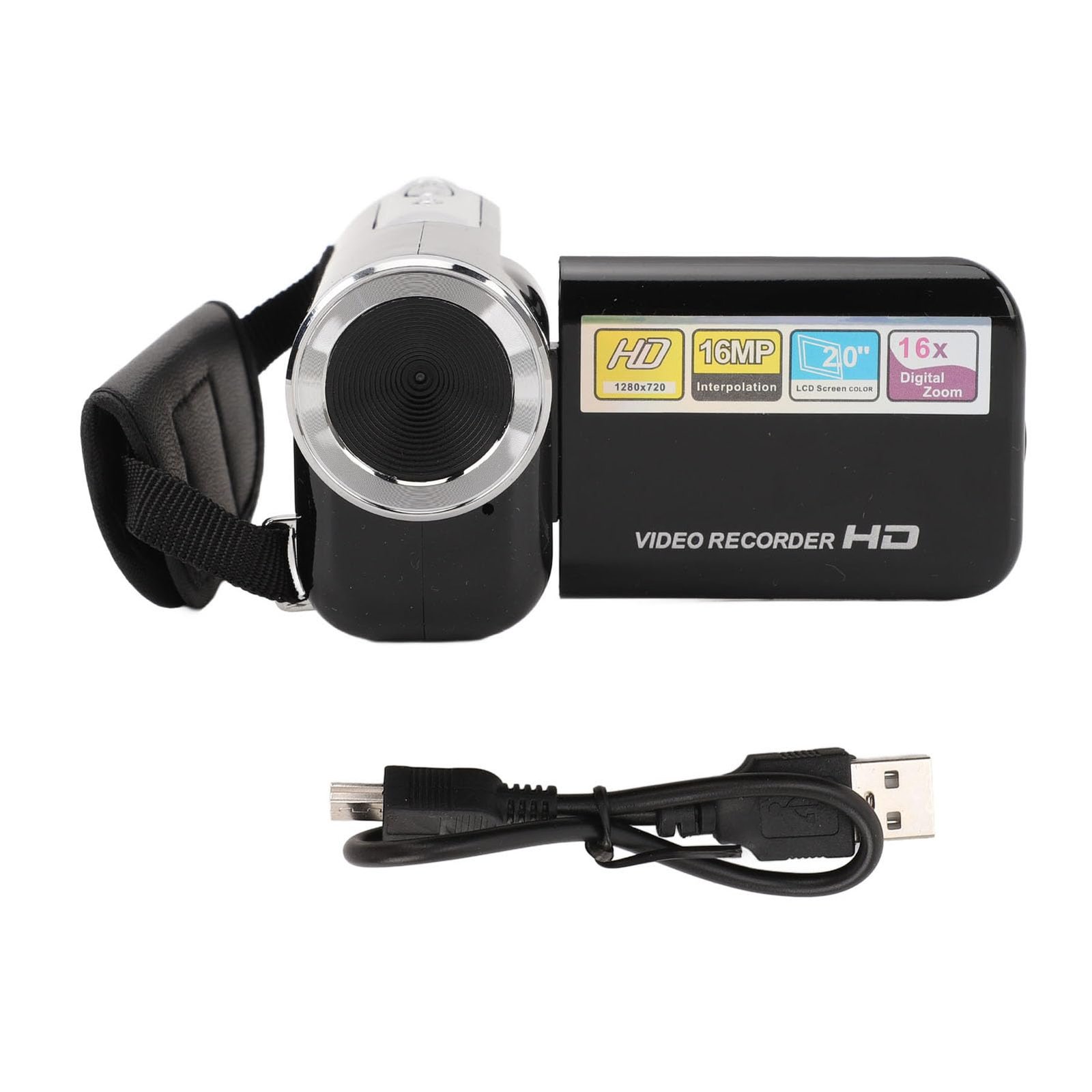 Camcorder, 16MP 1080P Video Camera with 16X Digital Zoom, 2.0inch Rotatable Screen, Anti Shake USB Port Video Camera Camcorder for Travel Party Anniversary