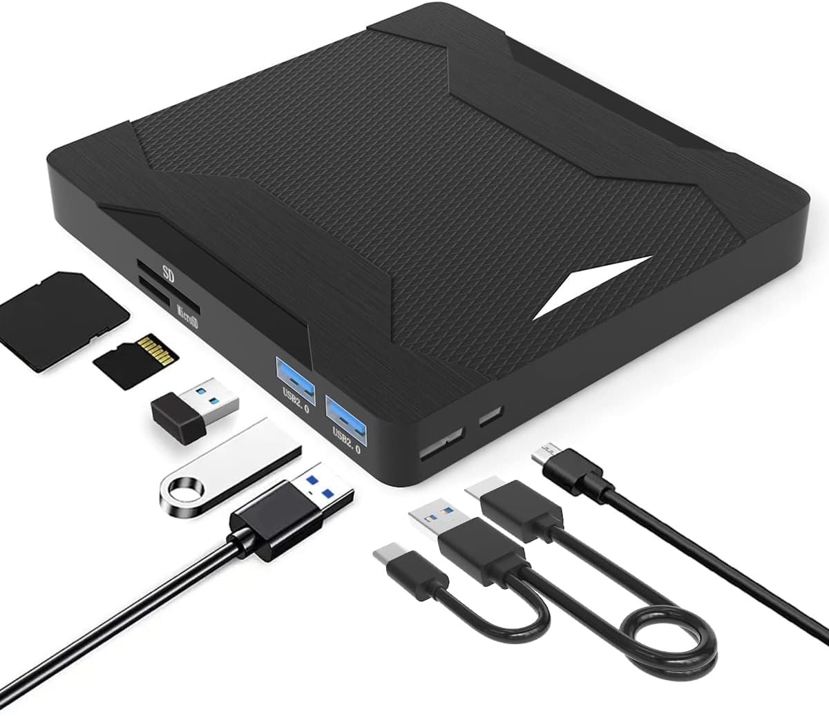 5 in 1 DVD Player Portable CD Player for Laptop, DVD Burner CD ROM External CD/DVD Drive for PC, External Drive CD Drive USB DVD Drive for Desktop PC Laptop Windows Linux OS A-ple Mak