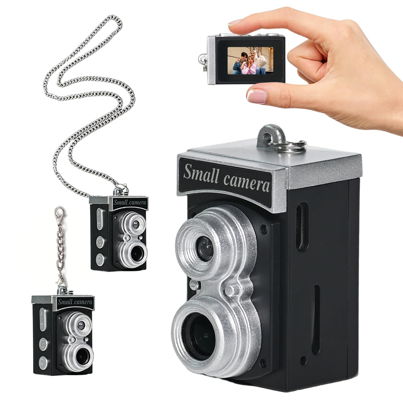 Zerxinxyly 1080P HD Keychain Camera with 1.14” Display - Portable Mini Camcorder, Long Battery Life & 64GB Card Included for Travel Vlog, Night Shots, Everyday Recording