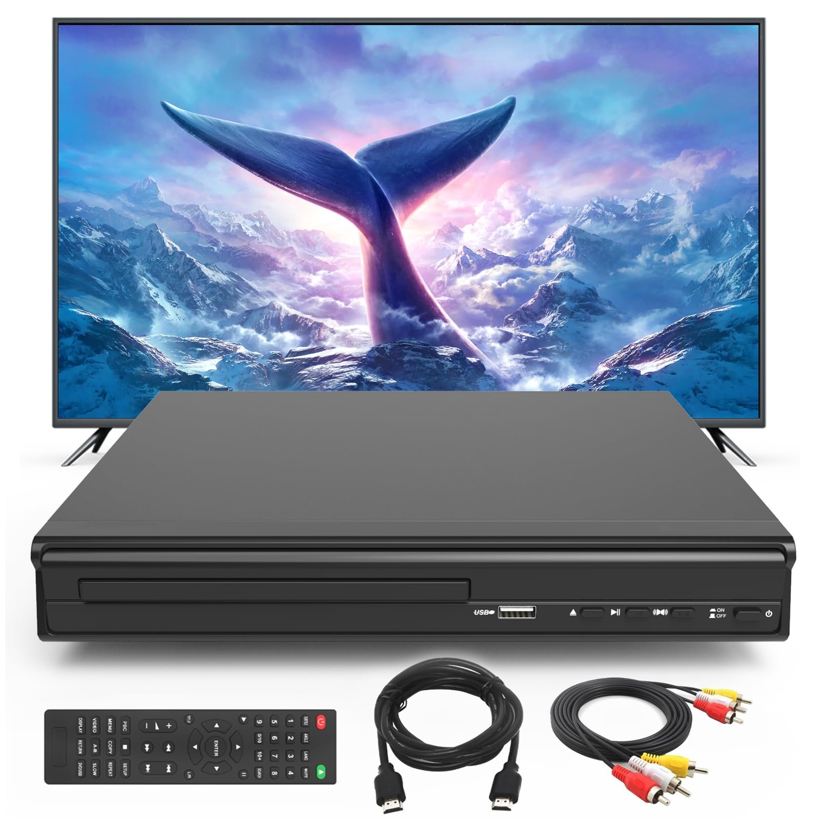 Region-Free HDMI DVD Players for TV, 1080P HD, HDMI & AV, USB & Mic's