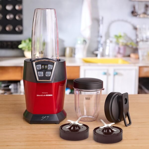 YFL Home by Chef Sanjyot Keer BlendLab Pro 2.0 Mixer Grinder, 1200W Blender for Kitchen, 2 Unbreakable Jars, 100% Copper Motor, Smoothie Maker with Preset Modes, Laser Cut SS Blades (Red)