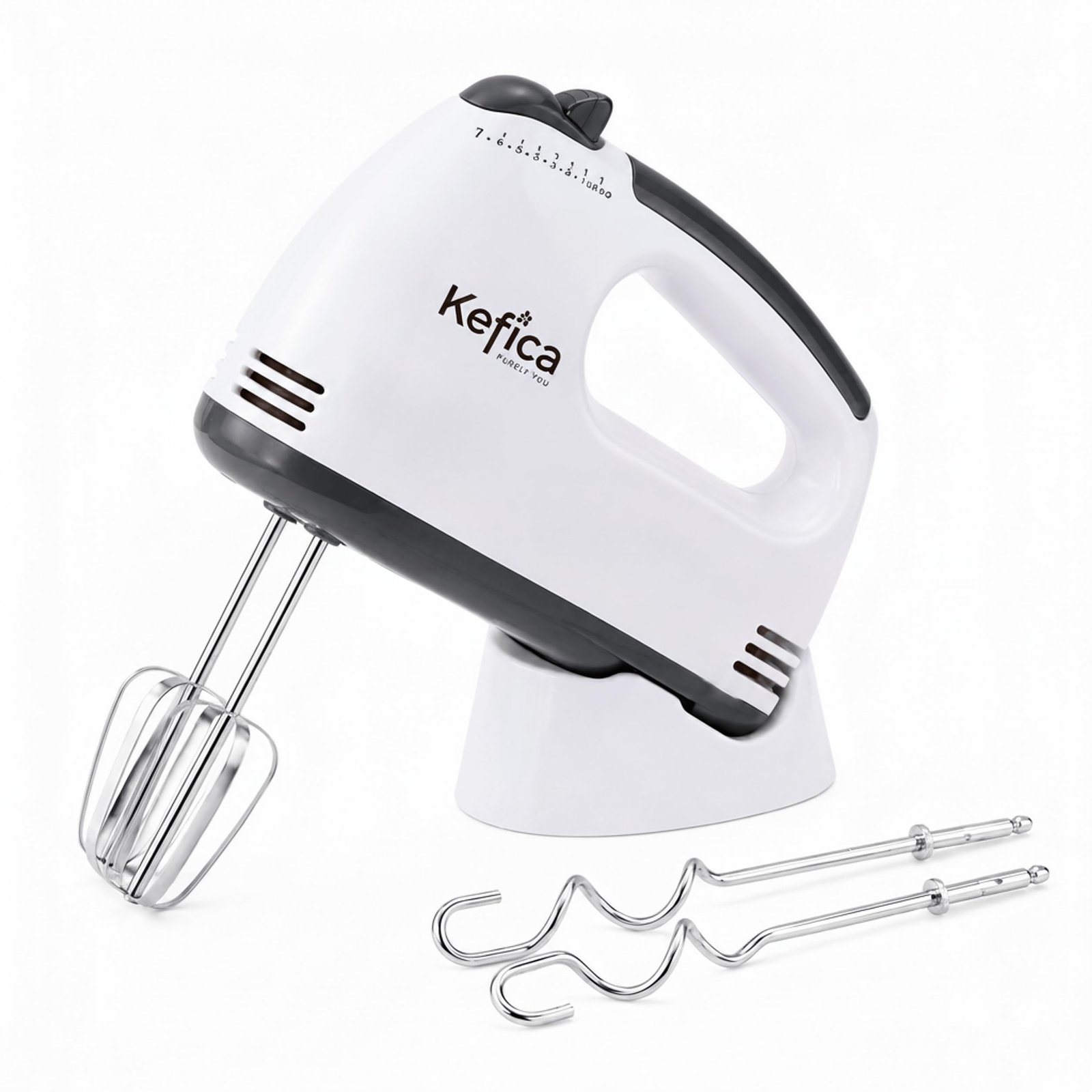 Electric Hand Mixer 7-Speed Portable Handheld Cake Mixer with 2 Stainless Steel Beaters & 2 Dough Hooks| Kitchen Mixer for Eggs, Cream, Cake Batter, Cookie Dough & Whipping